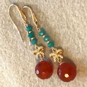 NWT AtriaMinerals natural gemstone earrings